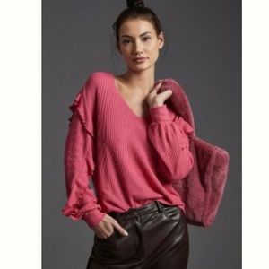 Pilcro ruffled v neck top